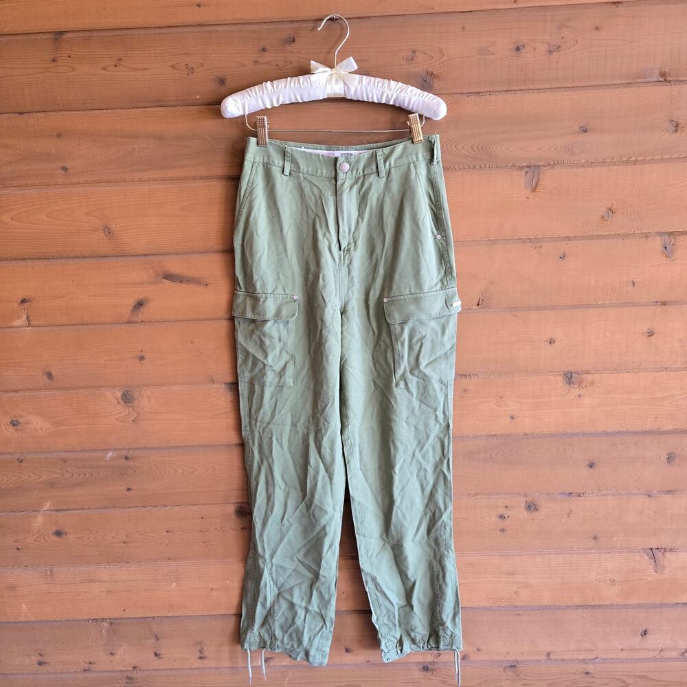 Scotch & Soda Lara Cargo Jogger Pant Trouser Green High Rise XS Boho Granola - Picture 2 of 7
